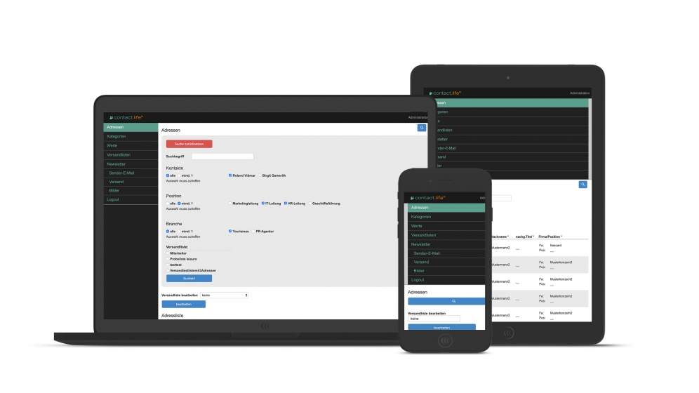 contact.life 2 | Contacts & Adresses (Responsive Tablet, Smartphone, Desktop) © echonet communication contact.life 2 | Contacts & Adresses (Responsive Tablet, Smartphone, Desktop) © echonet communication