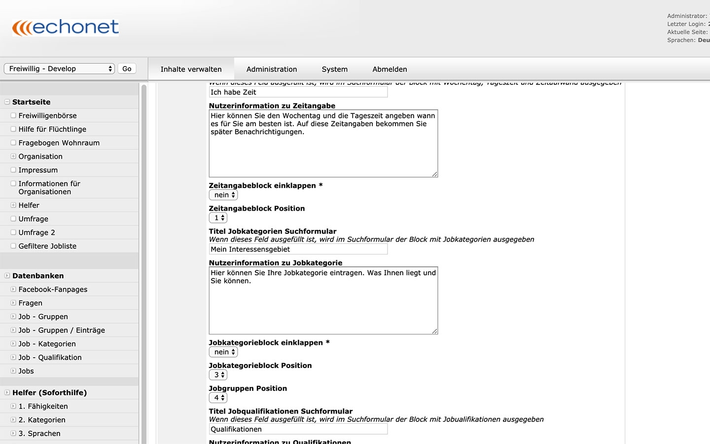 volunteer.life 1 | Back-End-Screen 02 © echonet communication volunteer.life 1 | Back-End-Screen 02 © echonet communication